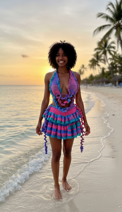 Pink & Blue Beach Dress