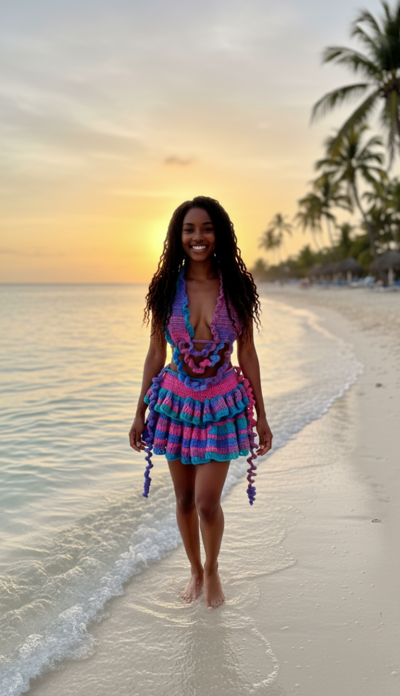Pink & Blue Beach Dress